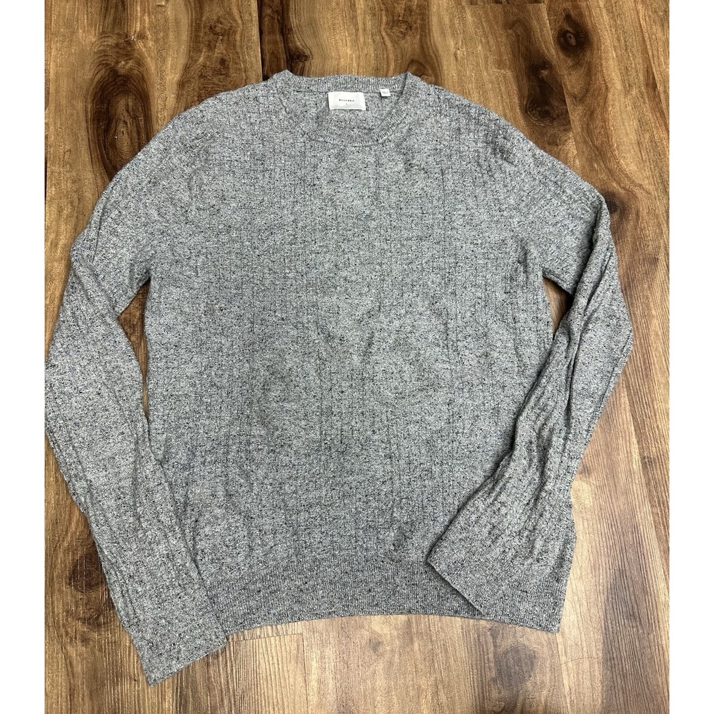 Billy Reid Sweater Large Speckled Textured Pullover Cotton Silk Knit Italy